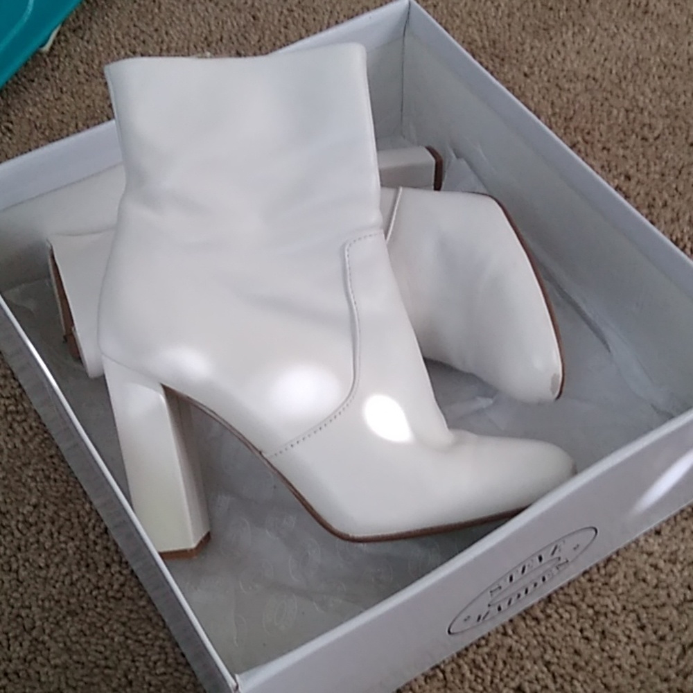 White ankle boots